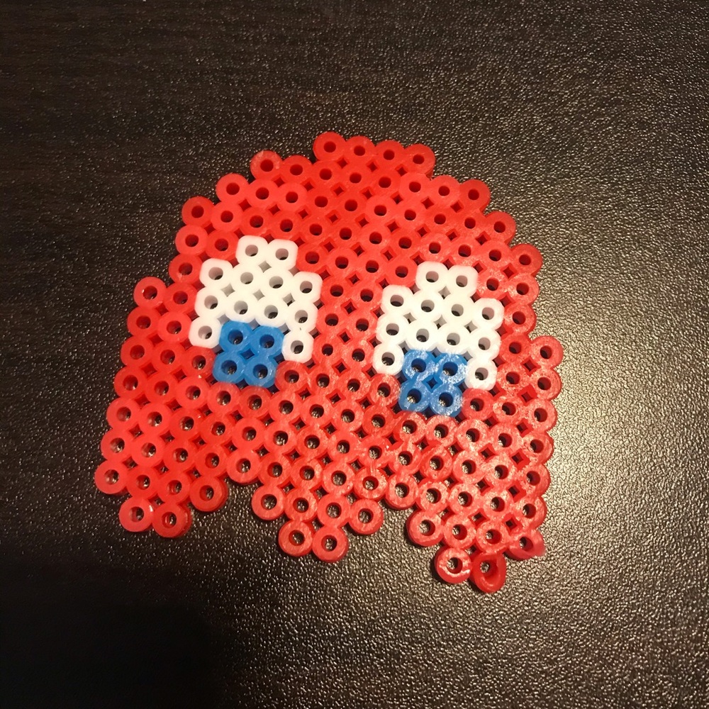 Keychain Ghost of Pac-Man Red Beads